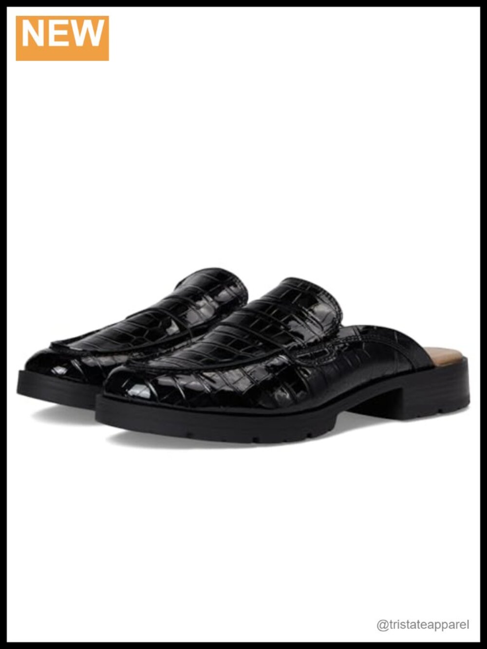 LifeStride Faux Leather Mule Clog Shoes Slip-On Block Heels